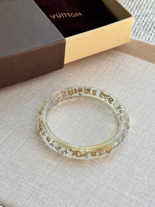 Louis Vuitton Limited Edition Resin Monogram Bracelet – Gold Logo, 5.5cm