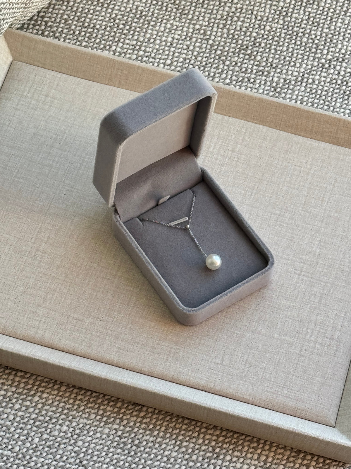 Charles Rose South Sea Pearl Y-Drop Necklace – 18K White Gold, 9.2mm
