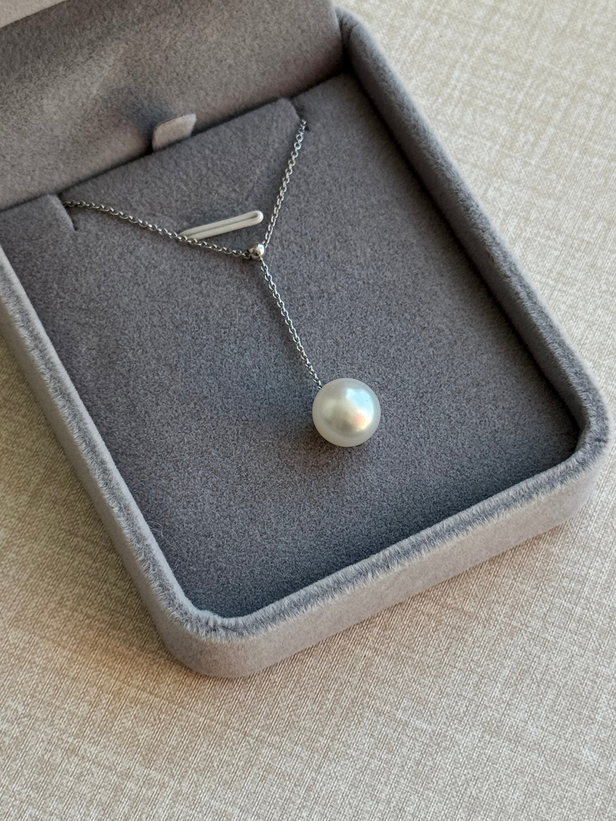 Charles Rose South Sea Pearl Y-Drop Necklace – 18K White Gold, 9.2mm