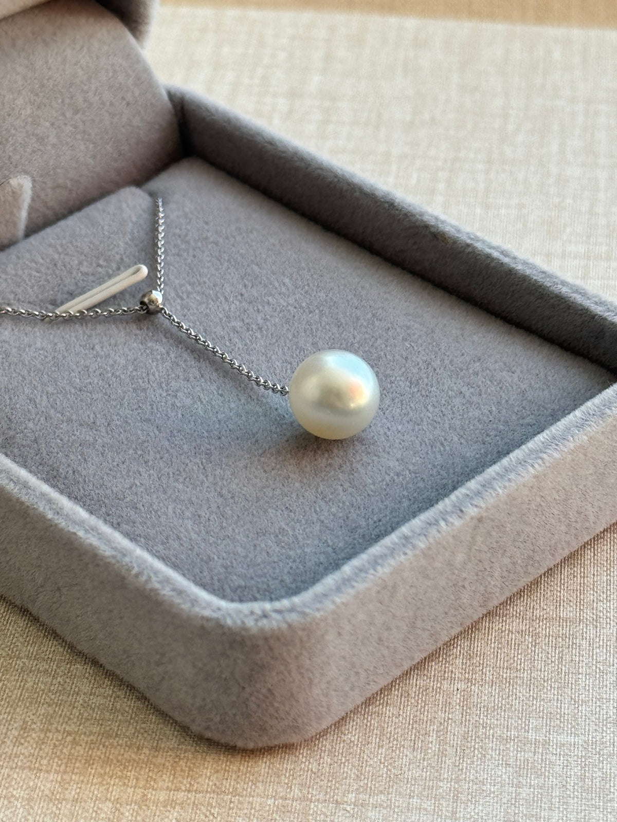 Charles Rose South Sea Pearl Y-Drop Necklace – 18K White Gold, 9.2mm