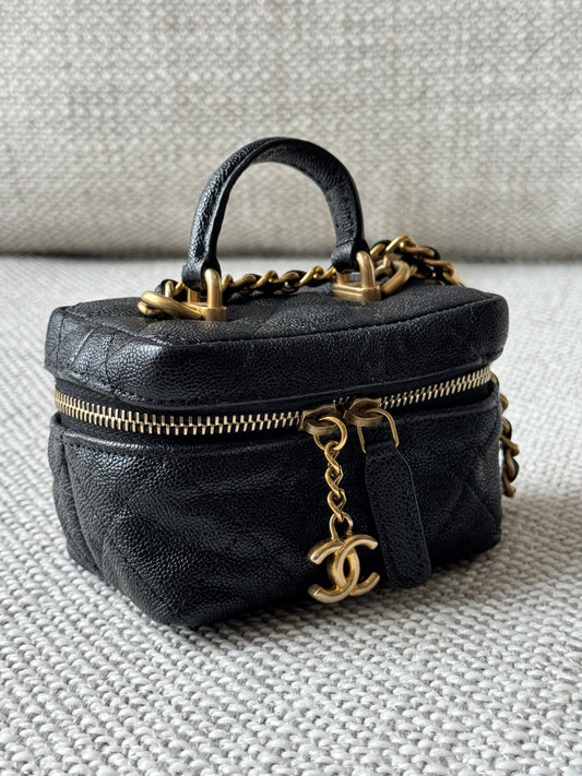 Chanel Mini Vanity Case with Chain – Black