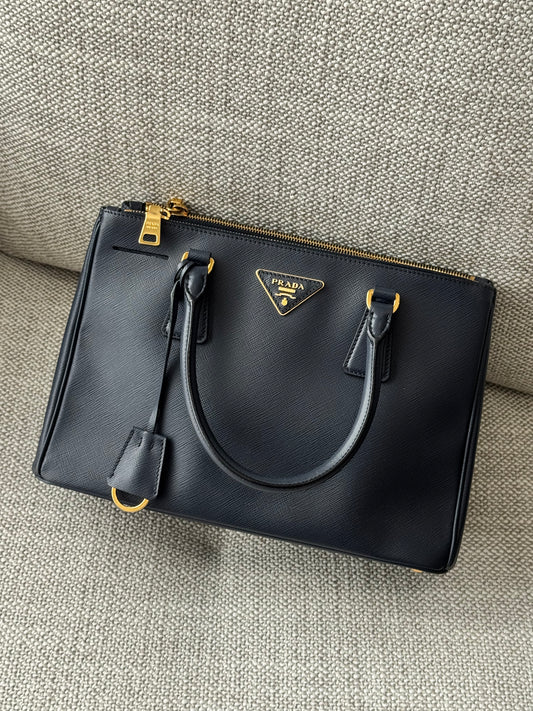 Prada Galleria Medium Saffiano Leather Bag – Dark Blue