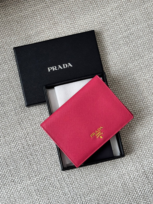 Prada Saffiano Leather Passport Holder – Pink
