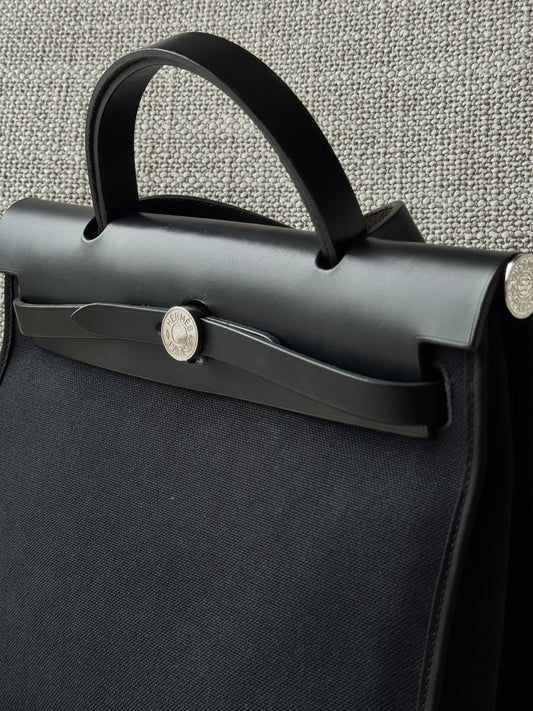 Hermès Herbag 31 – Black Canvas & Leather