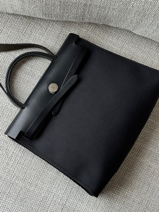 Hermès Herbag 31 – Black Canvas & Leather