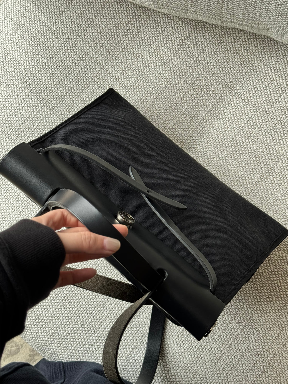 Hermès Herbag 31 – Black Canvas & Leather