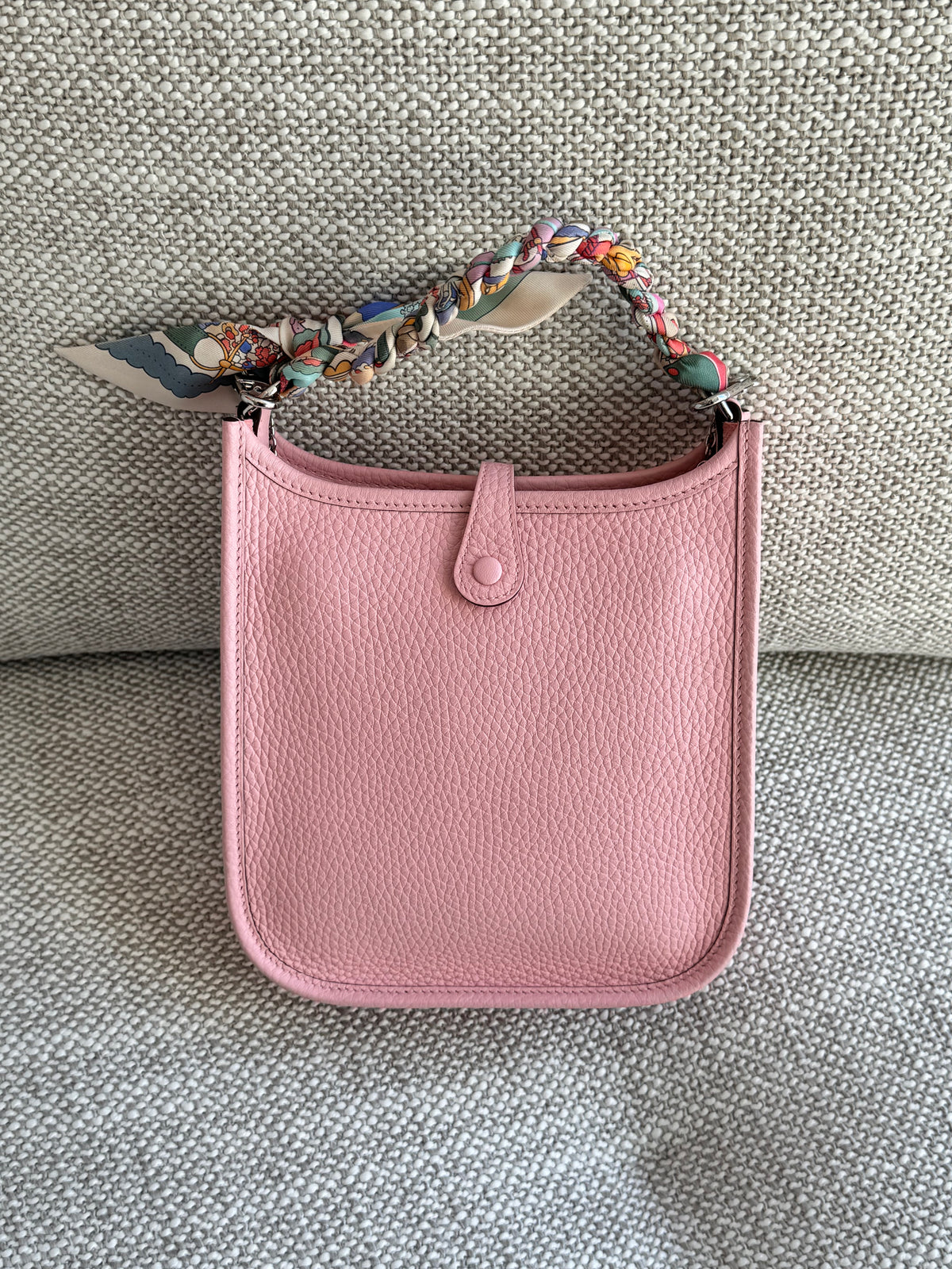 Hermès Evelyne 19 – Rose Sakura Clemence Leather