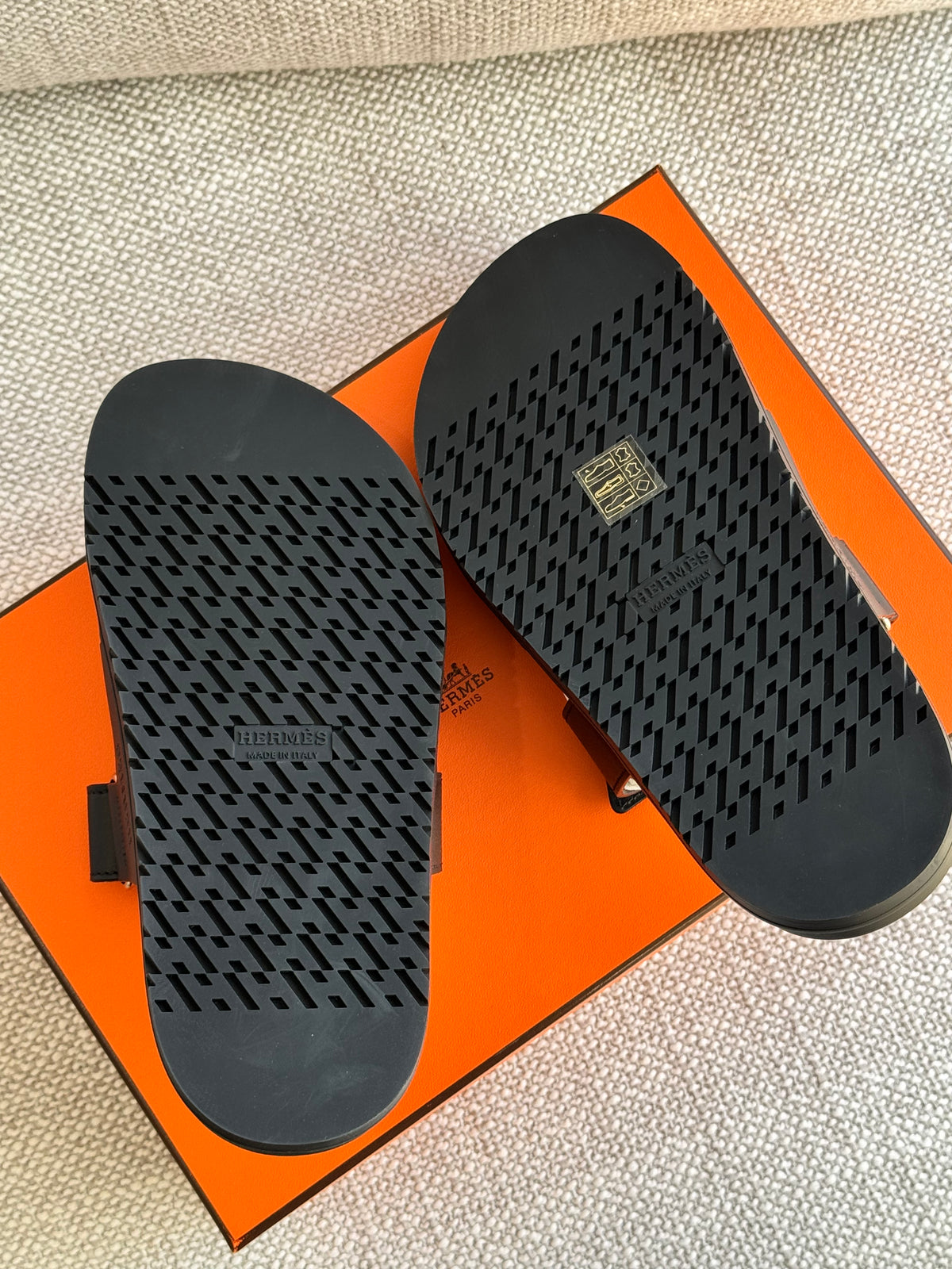 Hermès Chypre Sandal – Black Calfskin, Size 36.5