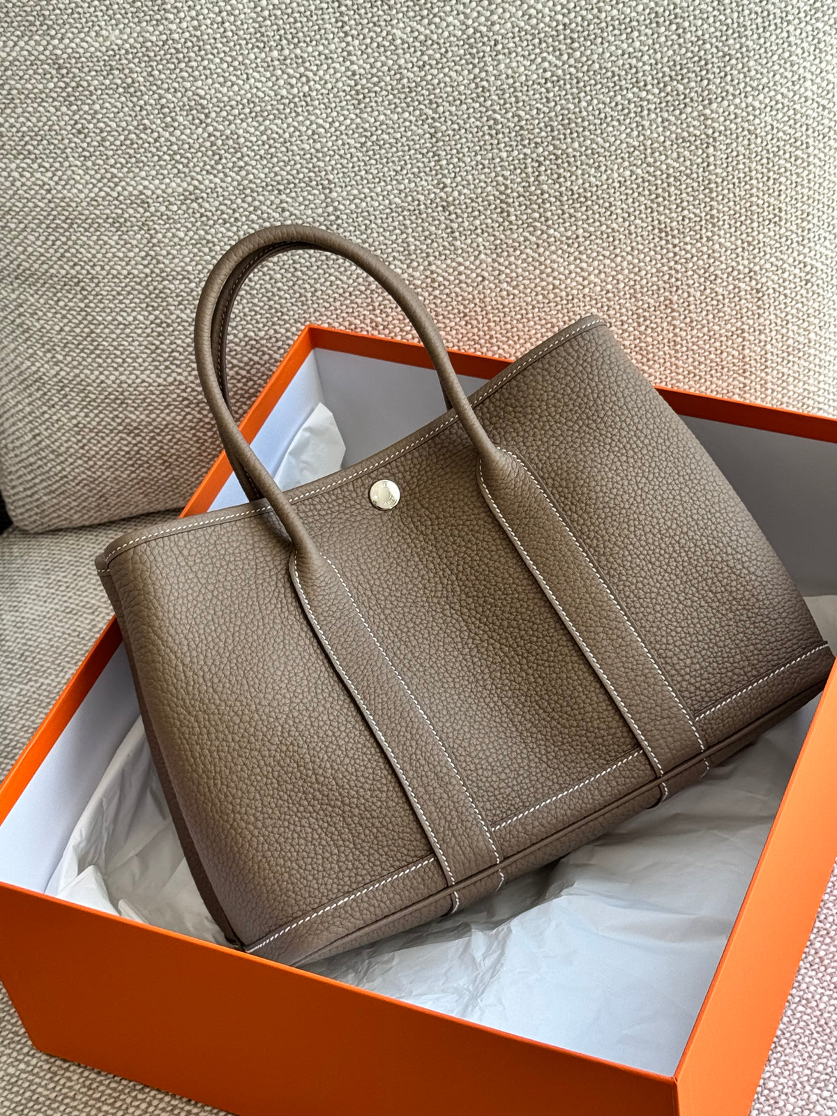 Hermès Garden Party 30 – Étoupe Negonda Leather