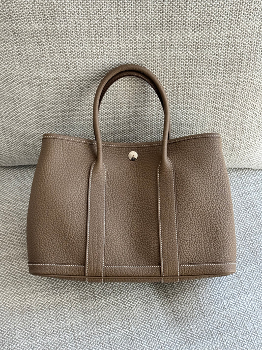 Hermès Garden Party 30 – Étoupe Negonda Leather