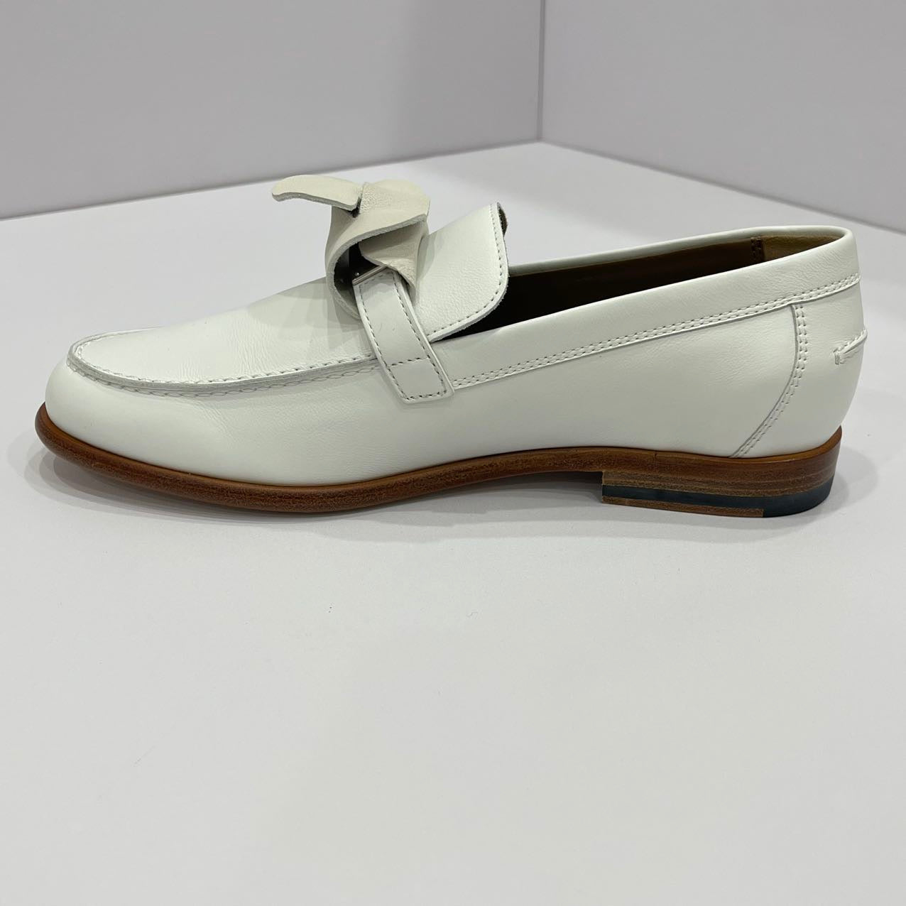 Hermes Size 35.5 Destin Loafer Calfskin White SHW