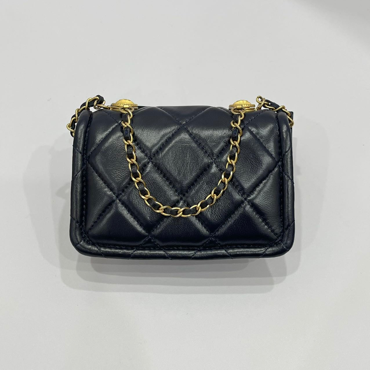 Chanel Flap Coin Purse with Chain Black with GHW Calfskin