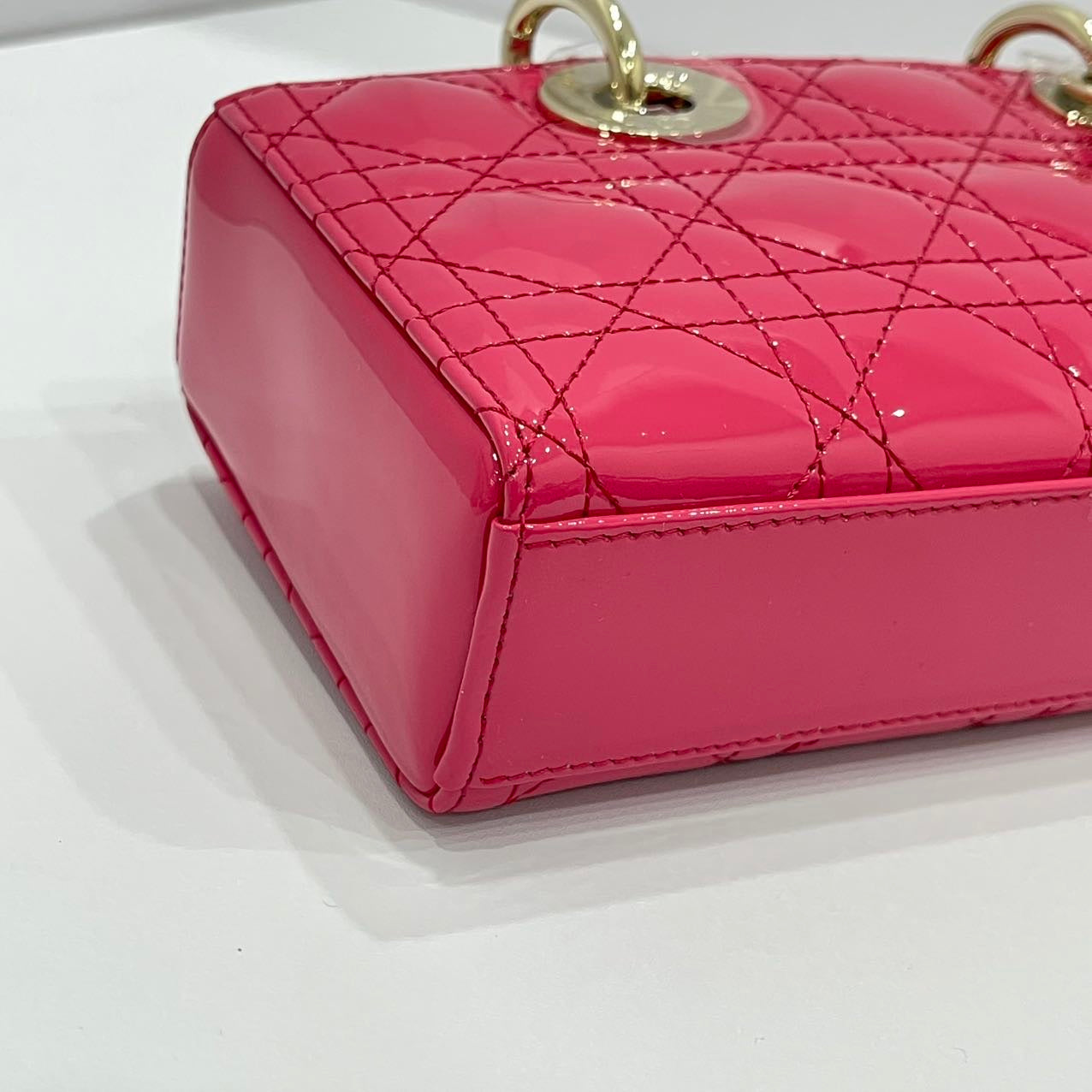 Dior Lady D-Joy Small Bag Lambskin Pink Patent GHW