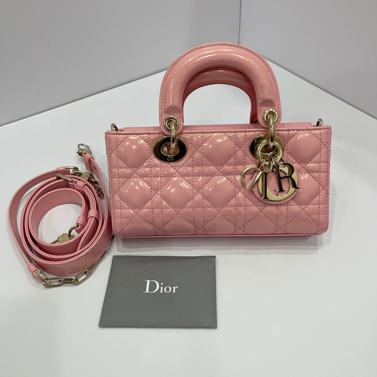 Dior Lady D-Joy Small Bag Lambskin Powder Pink LGHW
