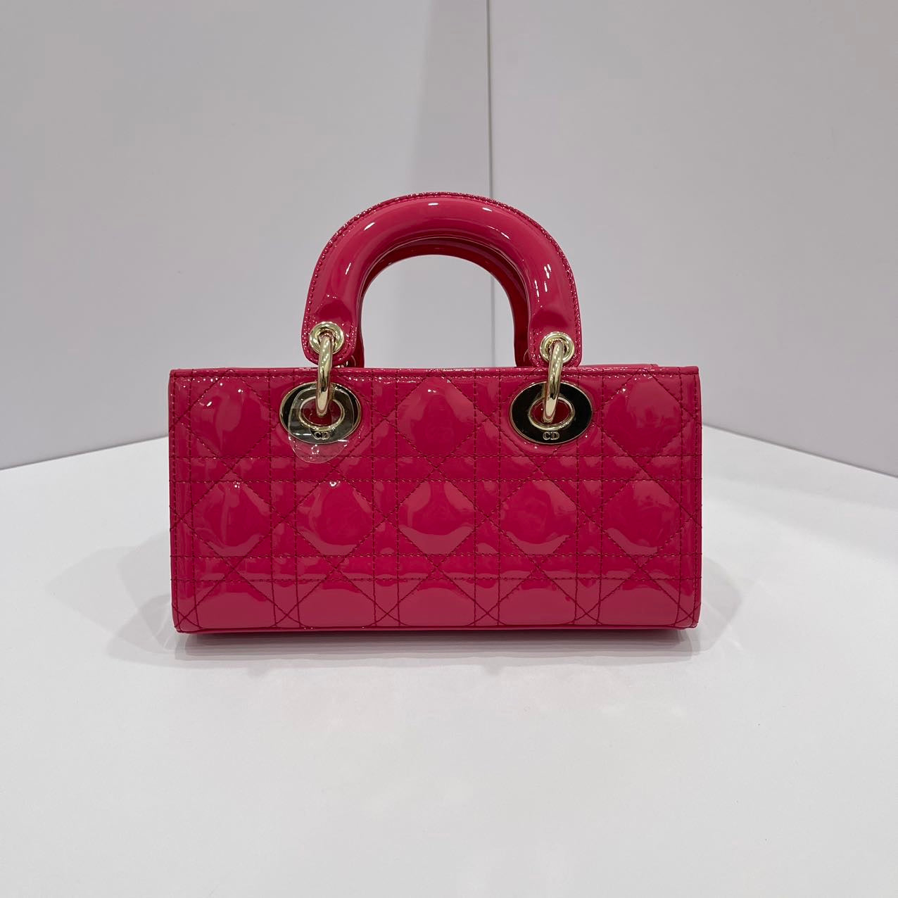 Dior Lady D-Joy Small Bag Lambskin Pink Patent GHW