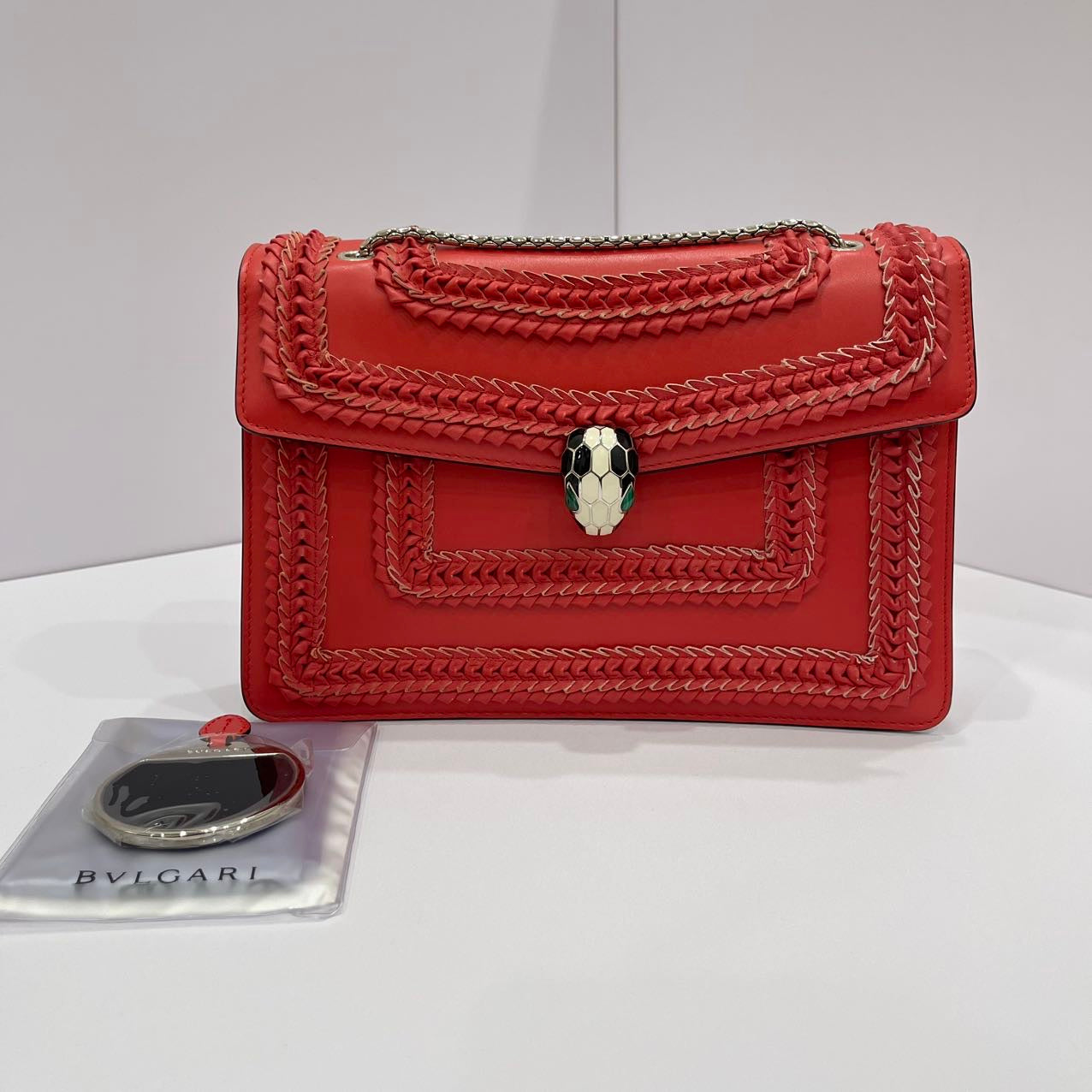 Bvlgari Serpenti Forever Shoulder Bag Calfskin Red LGHW