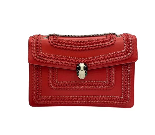 Bvlgari Serpenti Forever Shoulder Bag Calfskin Red LGHW