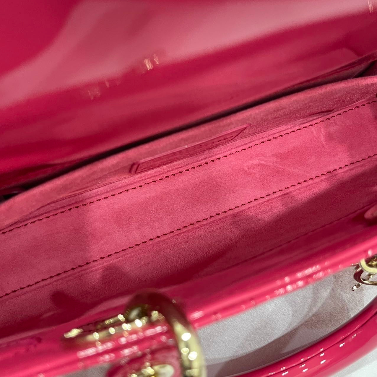 Dior Lady D-Joy Small Bag Lambskin Pink Patent GHW