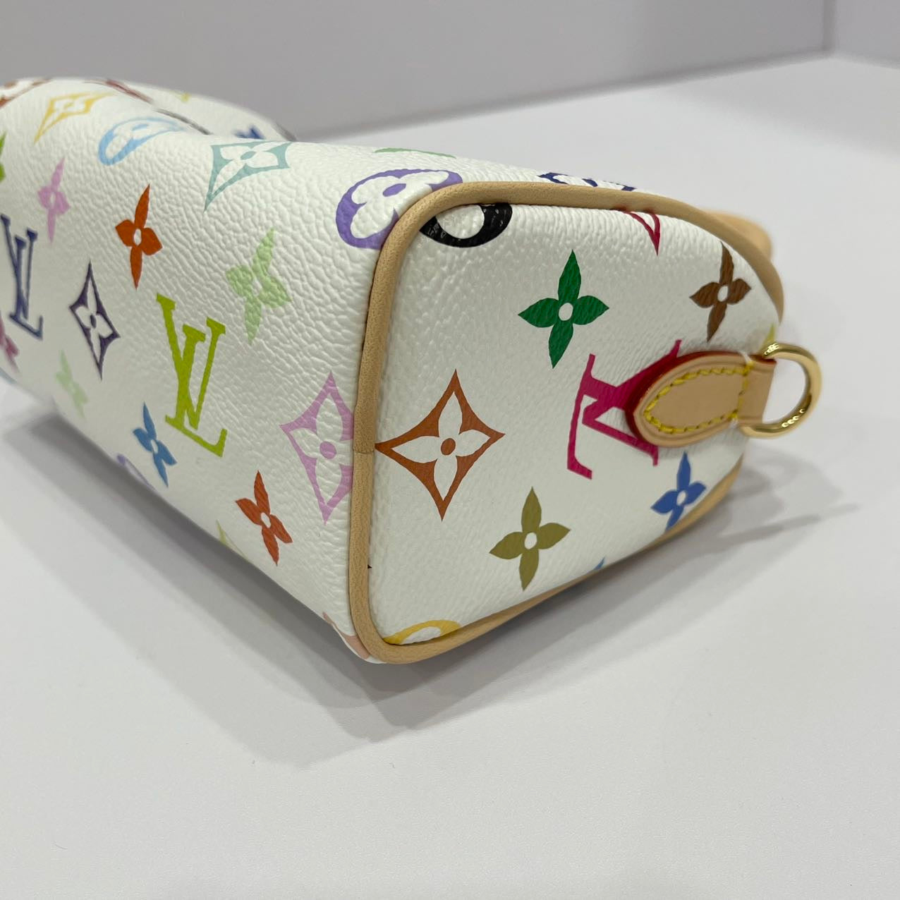 Louis Vuitton x Takashi Murakami Nano Speedy Multicoloured Monogram Canvas White GHW