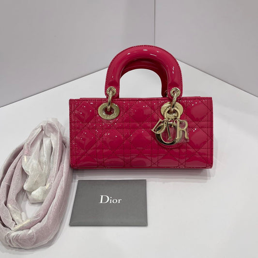 Dior Lady D-Joy Small Bag Lambskin Pink Patent GHW