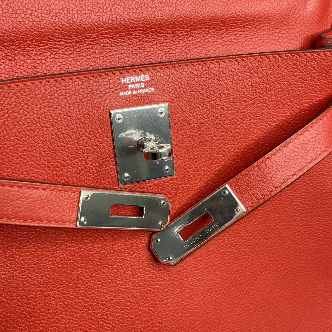 Hermes Kelly 28 Rouge Pivoine S5 Stamp X
