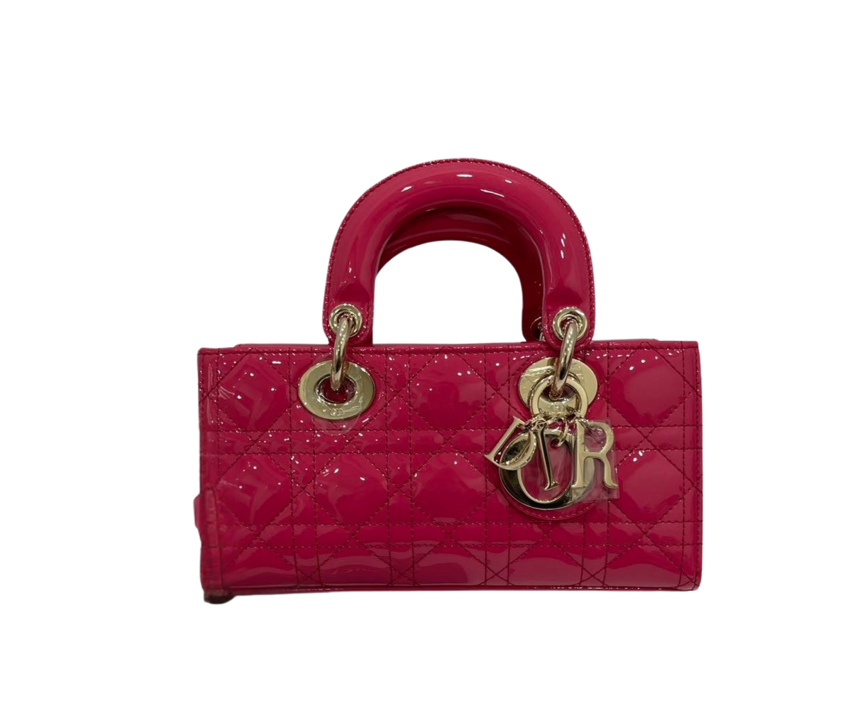 Dior Lady D-Joy Small Bag Lambskin Pink Patent GHW