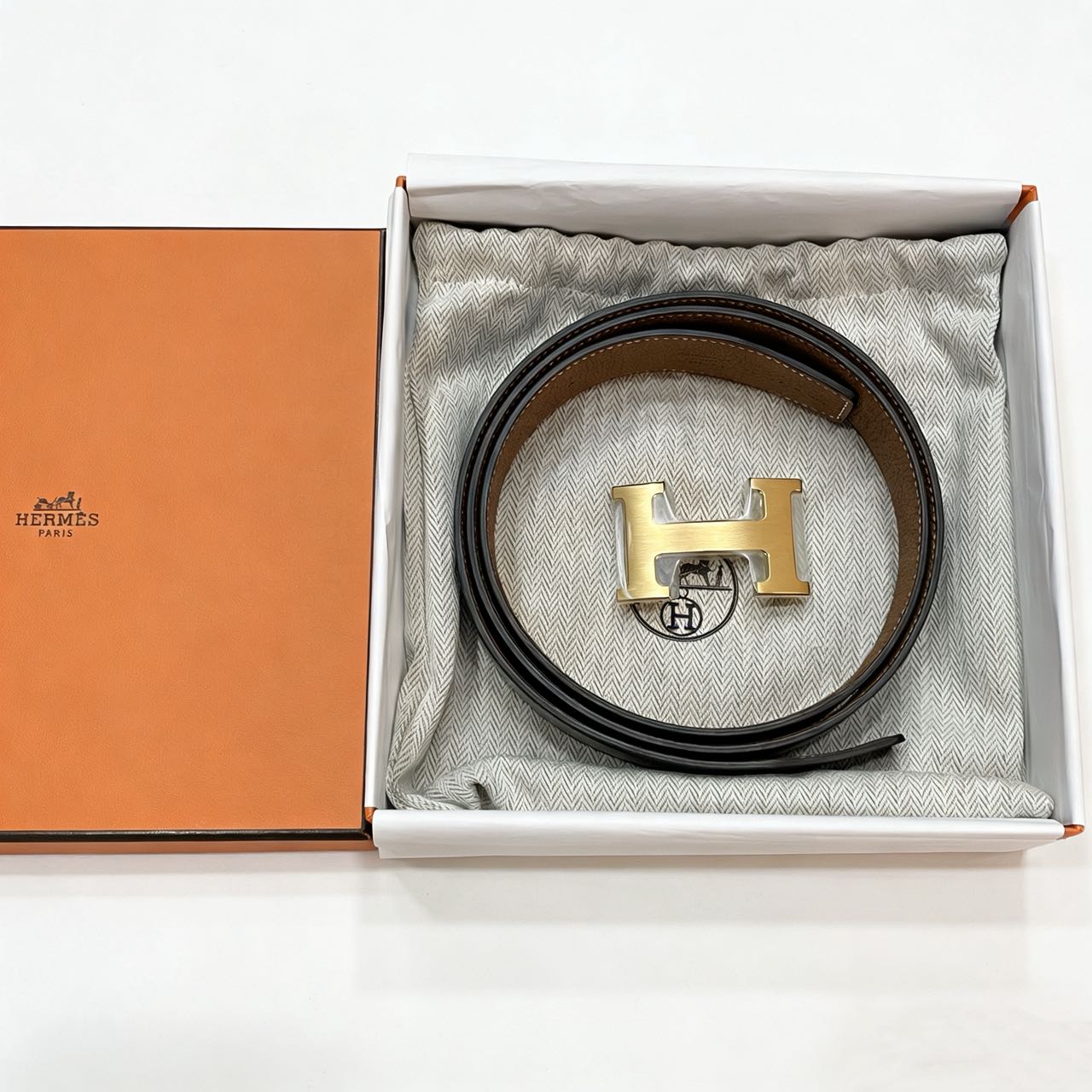 Hermes size 100 constance 32mm belt Brown RGHW
