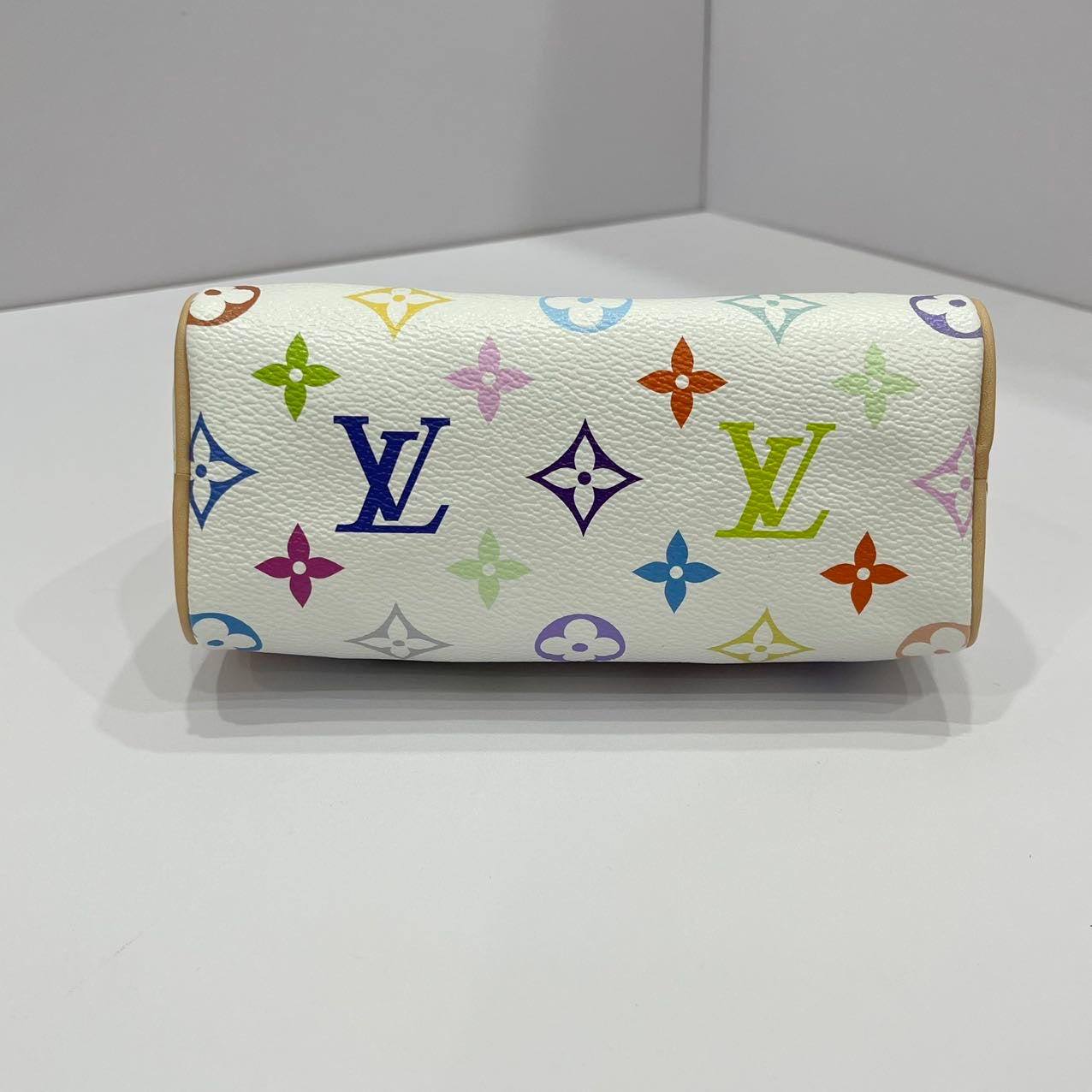 Louis Vuitton x Takashi Murakami Nano Speedy Multicoloured Monogram Canvas White GHW