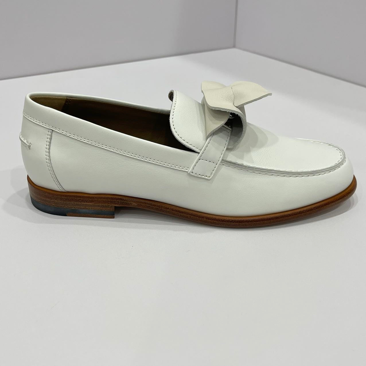 Hermes Size 35.5 Destin Loafer Calfskin White SHW