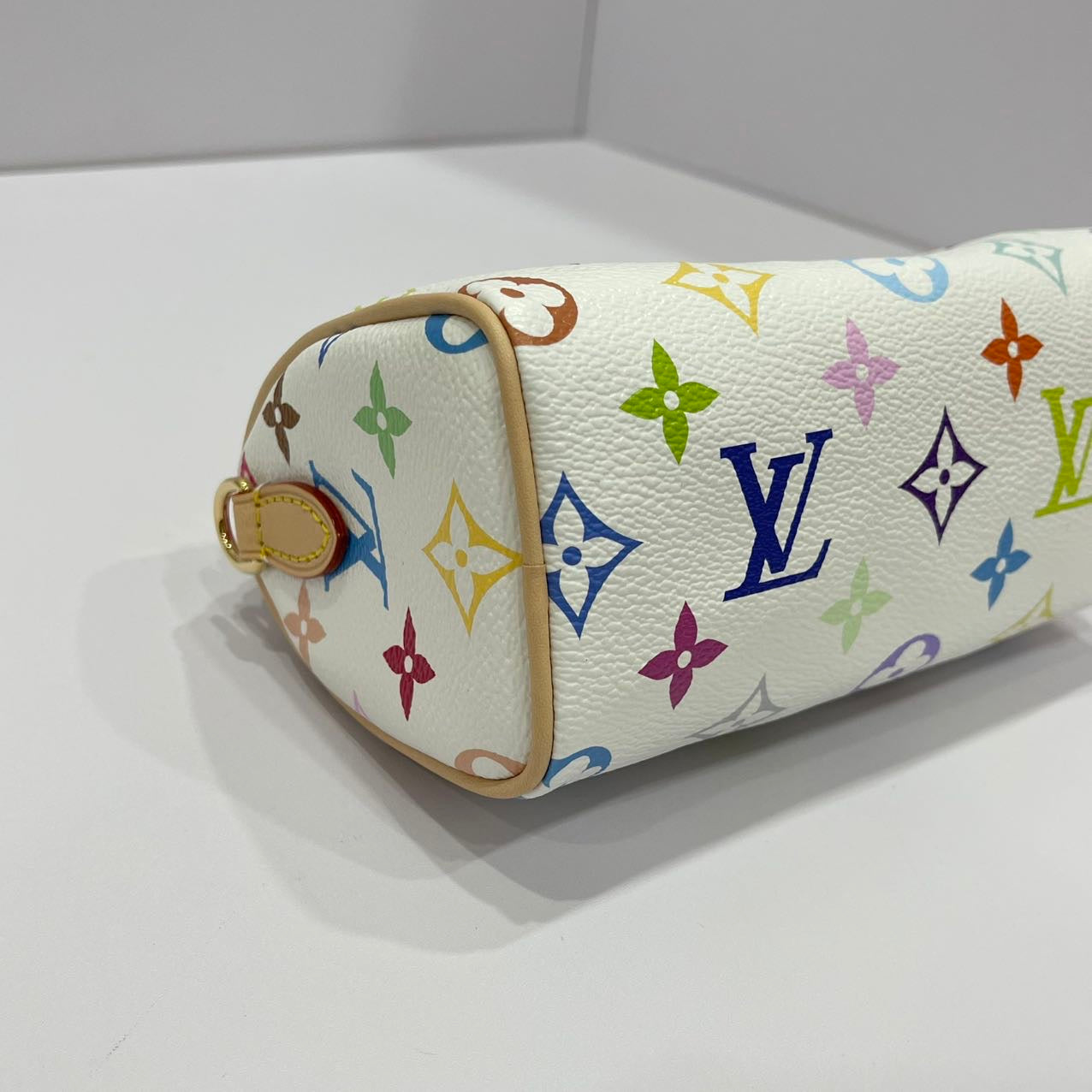 Louis Vuitton x Takashi Murakami Nano Speedy Multicoloured Monogram Canvas White GHW